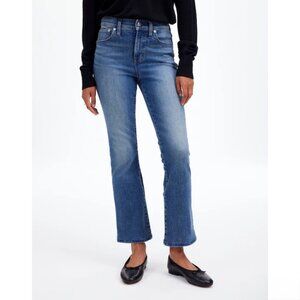 Madewell PETITE Denim Mid Rise Kick Out Cropped Jeans Casual Flare Bootcut 26